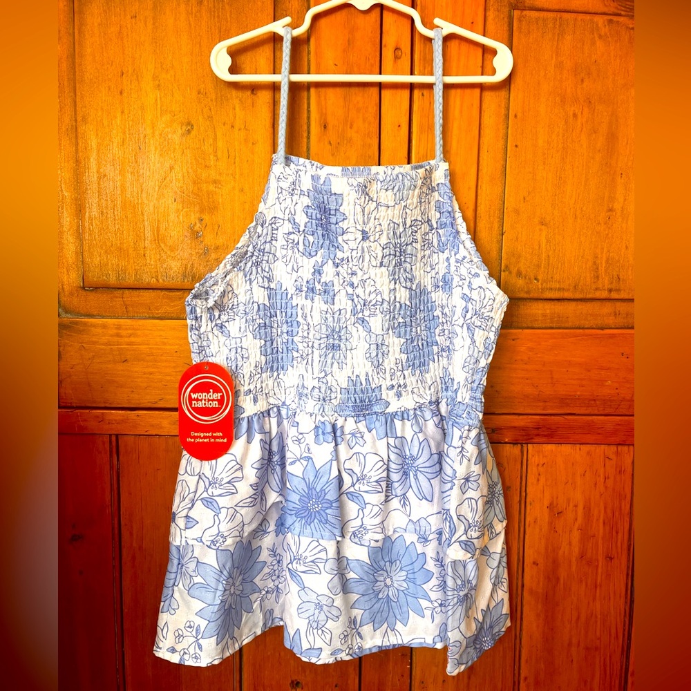 Girls XXL (18) Wonder Nation Blue/White Top